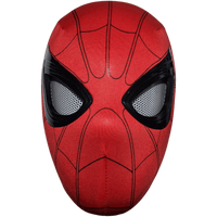 Spiderman mask with chin control on transparent background