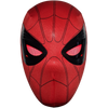 Spiderman mask with red eyes on a transparent background